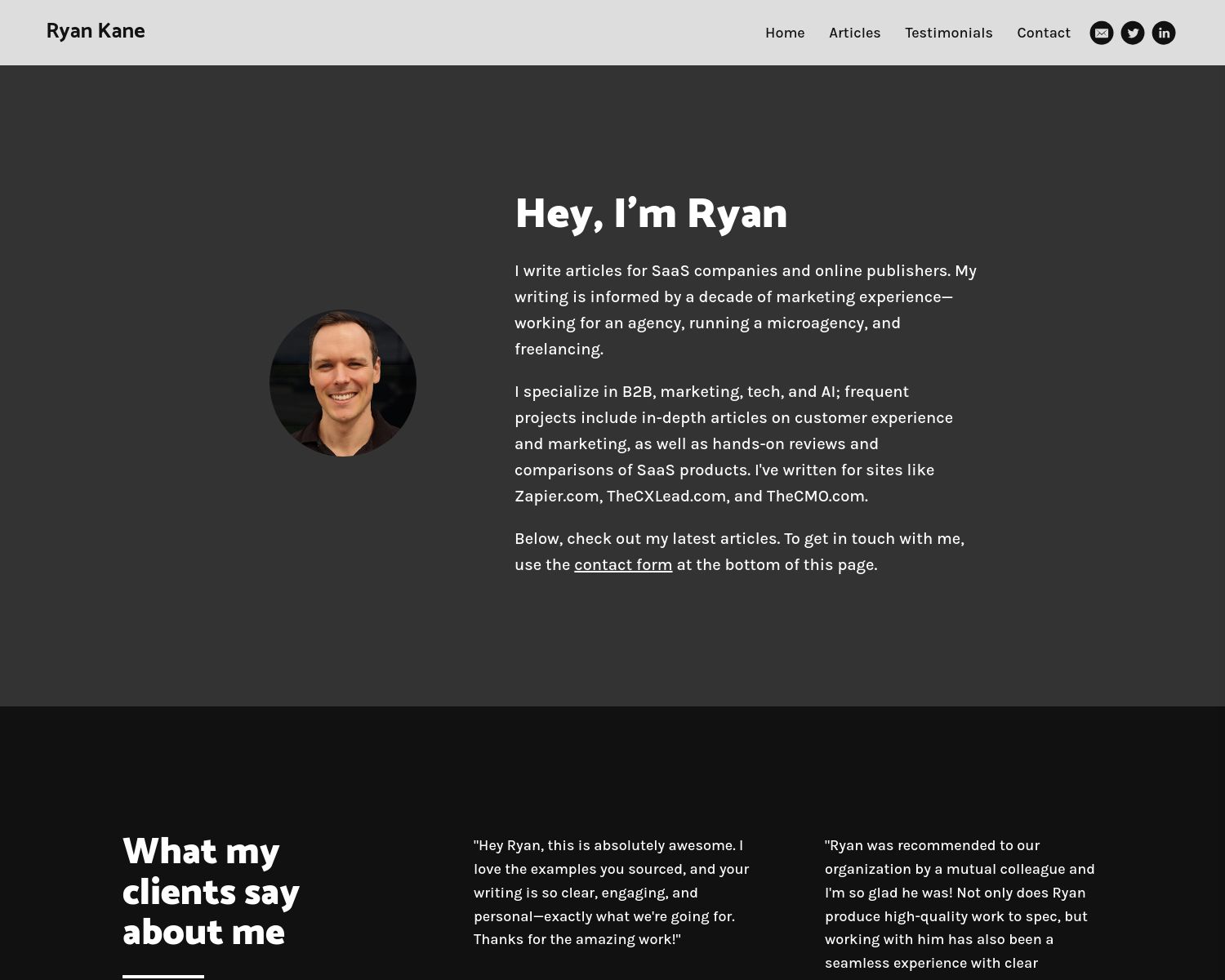 Ryan Kane Portfolio Example