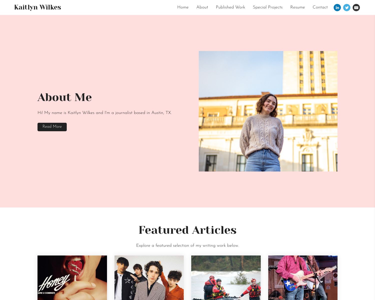 Kaitlyn Wilkes Journalist Website Demo