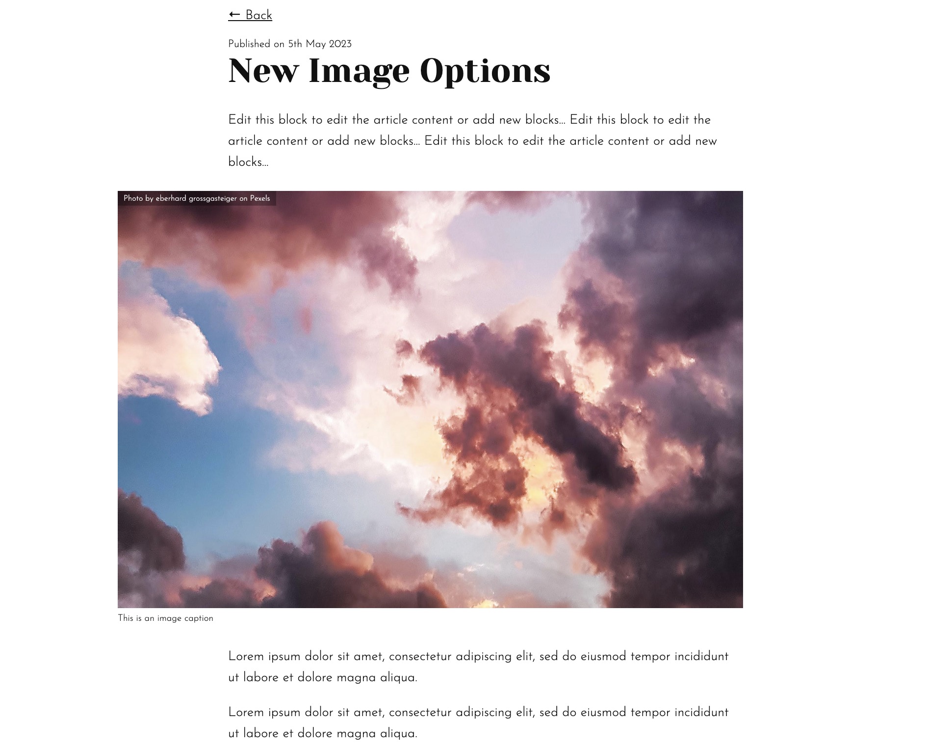 Custom blog images on writing portfolio