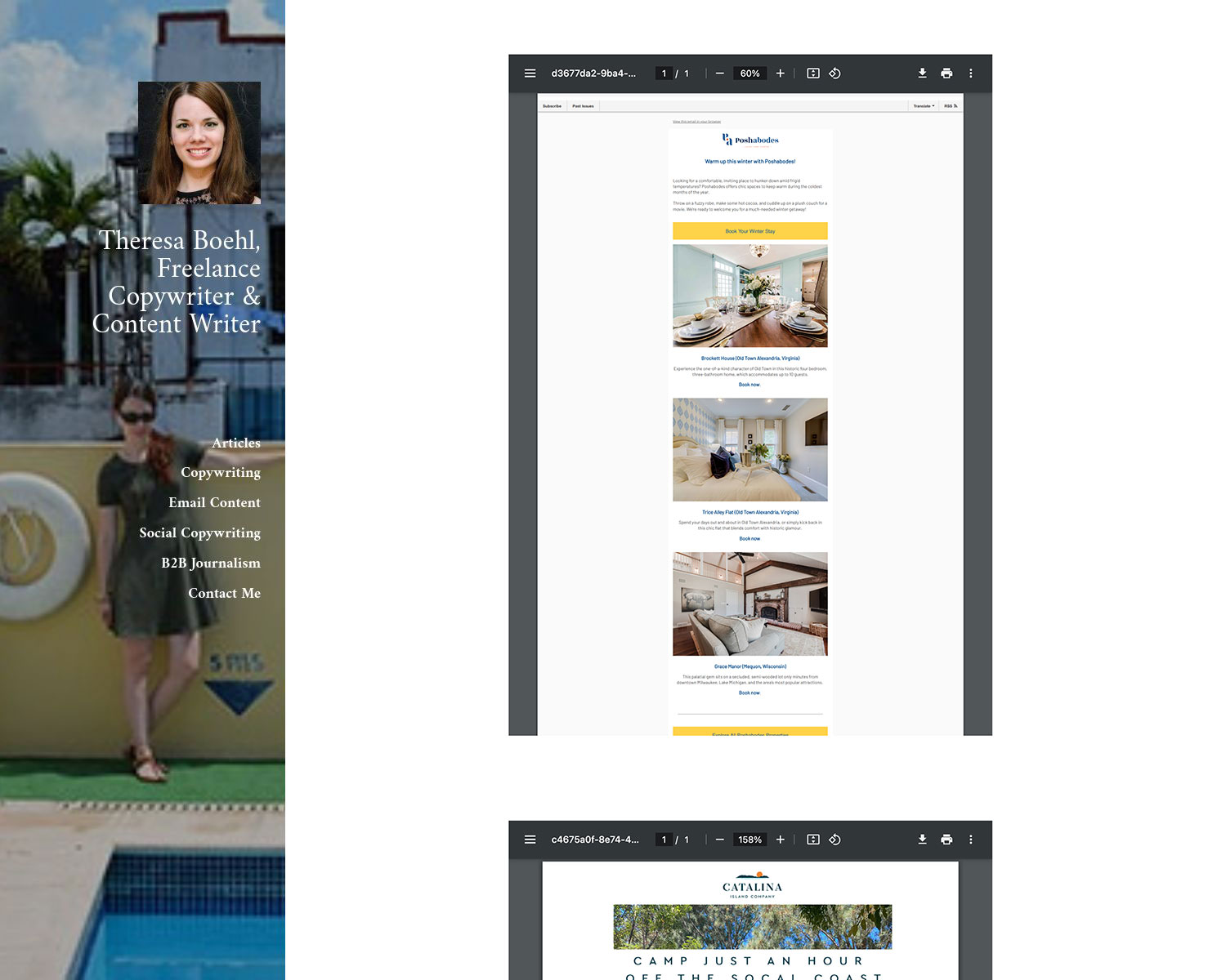 Content portfolio example
