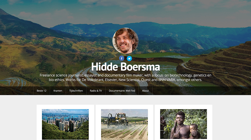 Single page writing portfolio