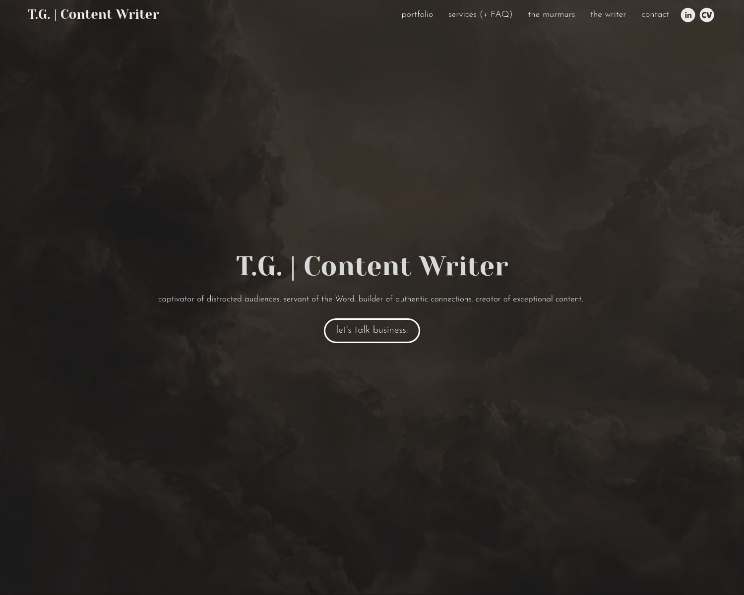 Triana Garrett Writing Portfolio Home page