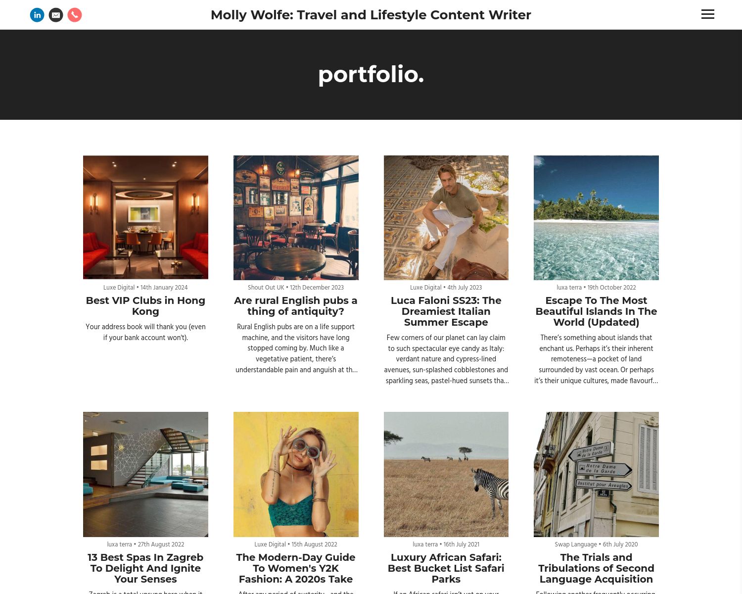 Blog posts content writer portfolio