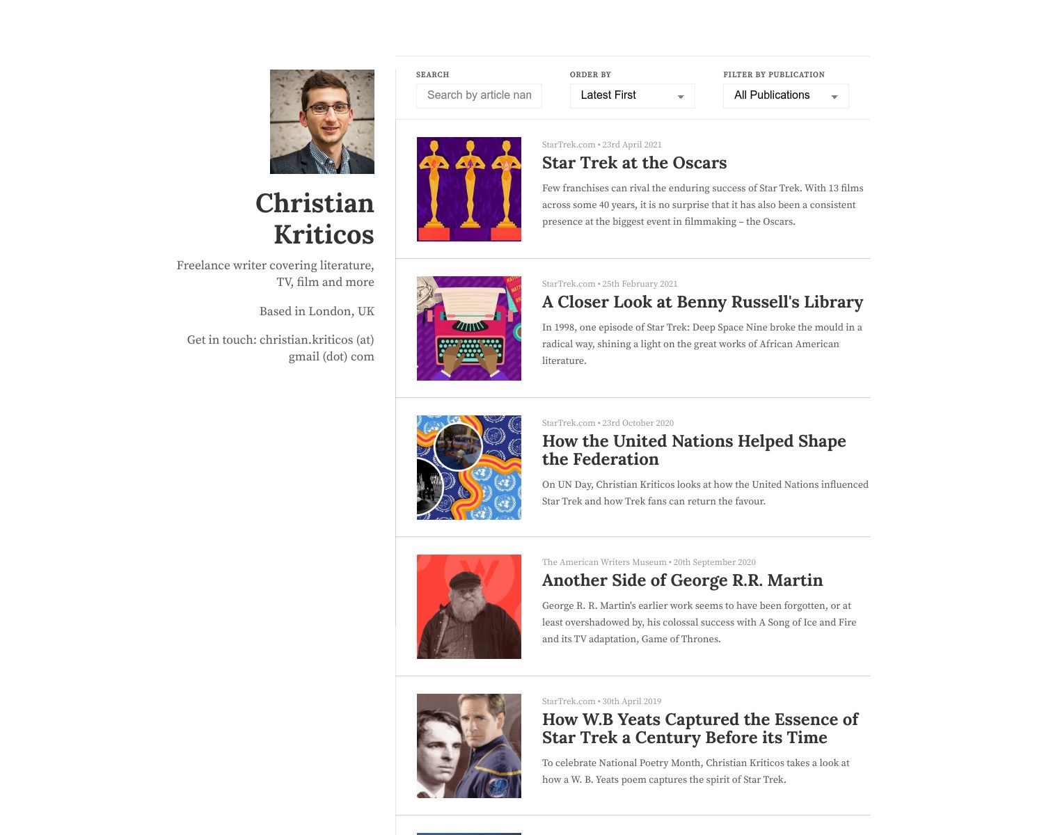 Christian Kriticos Portfolio