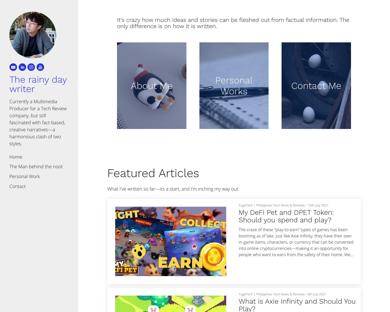 The Rainyday Writer Portfolio